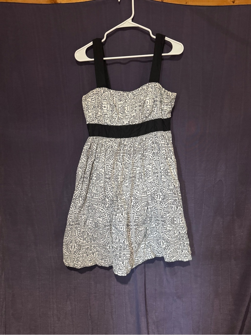 New York & Company Black and White Printed Dress Label